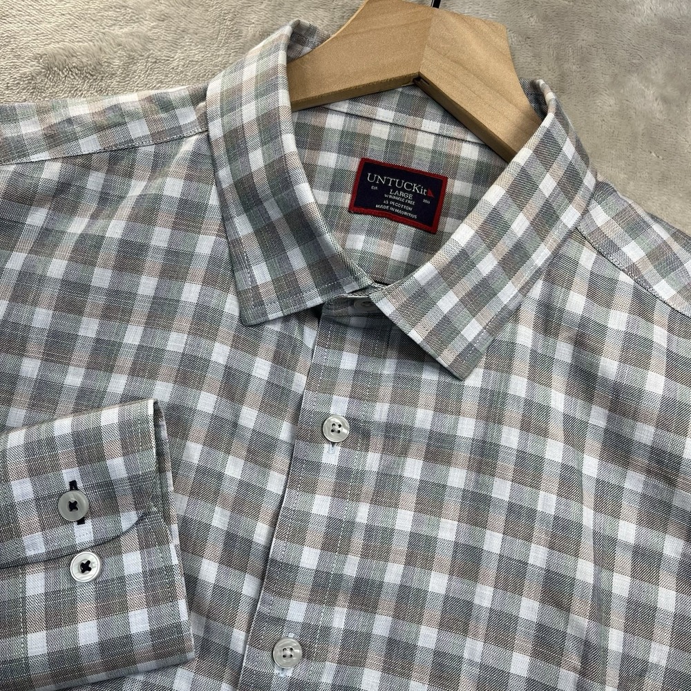 UNTUCKit Giacomo Shirt Mens L Plaid Long Sleeve Regular Fit